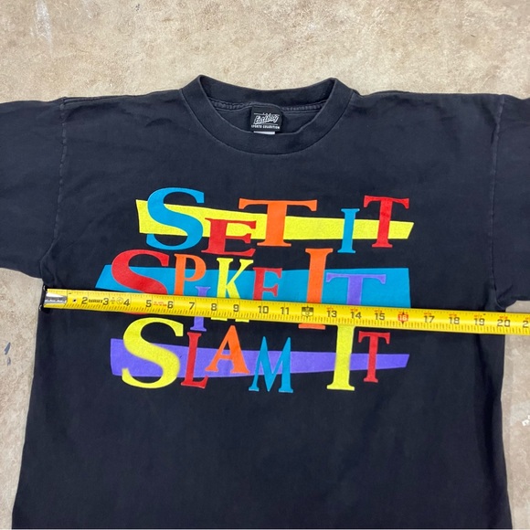 Vintage 90's Volley Ball T Shirt Front Back Graphics Single Stitch Size XL - Picture 5 of 8